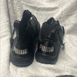 Puma Black Athletic Shoes with Mesh Upper and Rubber Outsole